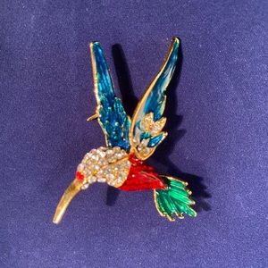 Vintage Hummingbird Brooch Broken Pin